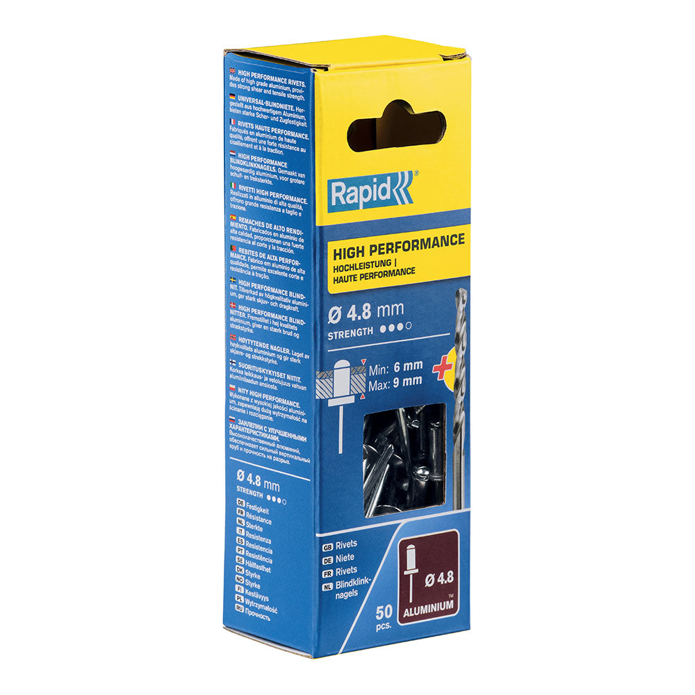 BlÃster de 50 rebites ø4,8x12mm. alu+broca 5000388 rapid_0