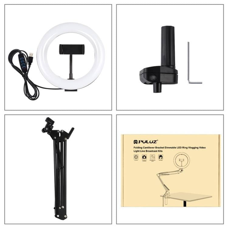 Desktop arm stand Puluz with 20cm LED Vlogging Ring PKT3089B_2