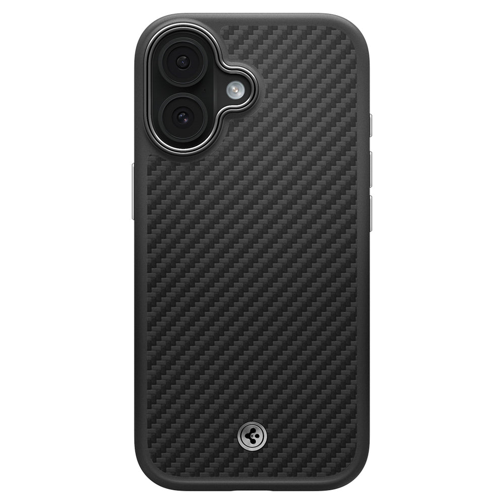 Spigen Enzo Aramid "T" MagSafe case for iPhone 17 - black and silver_6