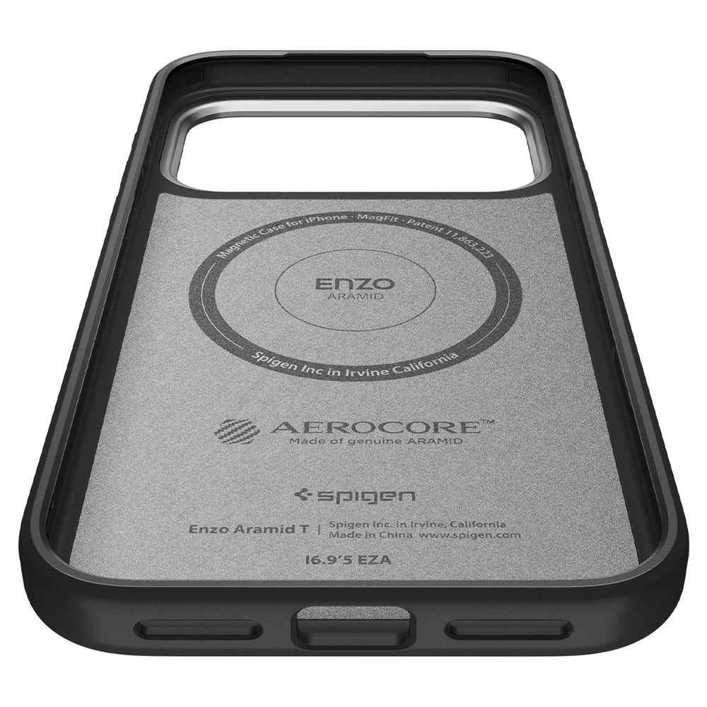 Spigen Enzo Aramid "T" MagSafe Case for iPhone 17 Pro Max - Black and Silver_8