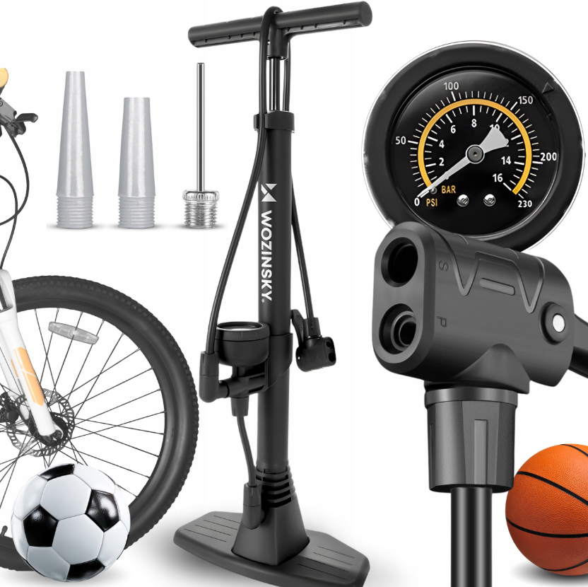 Wozinsky WPR-02 Floor Bicycle Pump - Black_8