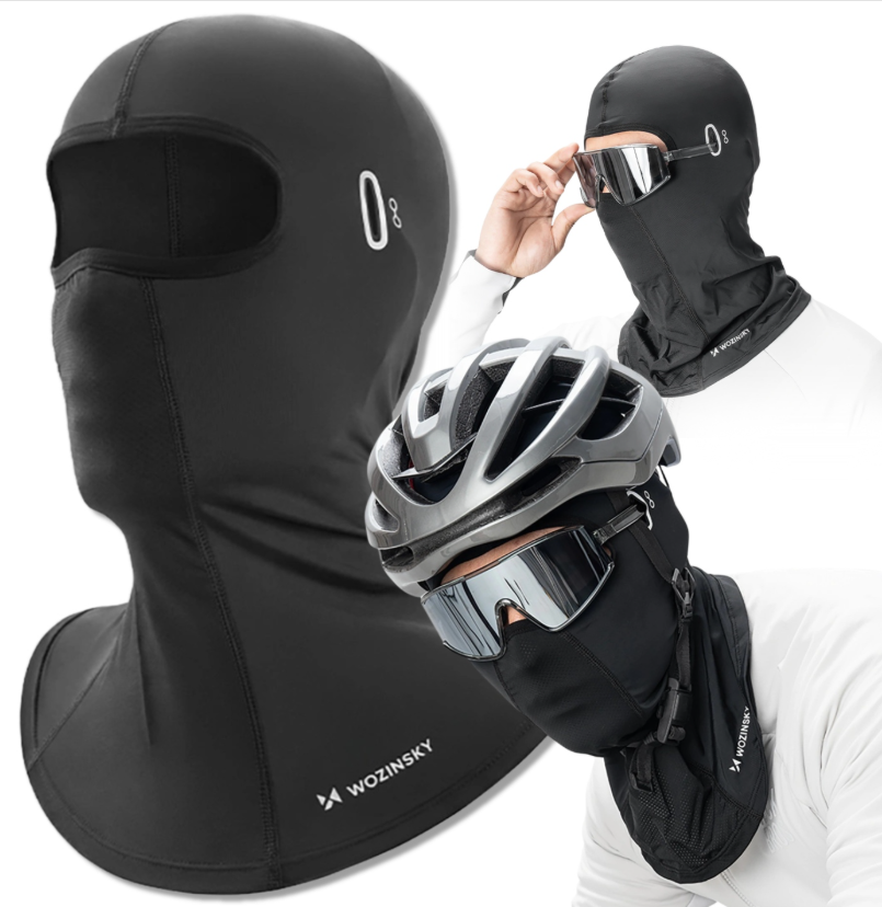 Wozinsky WKM-02B Balaclava Face Mask Motorcycle Bicycle Balaclava with Glasses Holes - Black_7