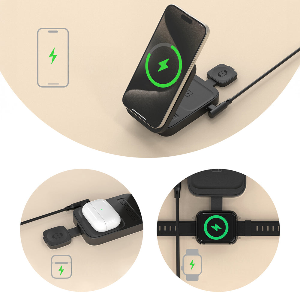 Stacja ładująca 3 w 1 Dudao A11 Max indukcyjna kompatybilna z MagSafe - szara_5