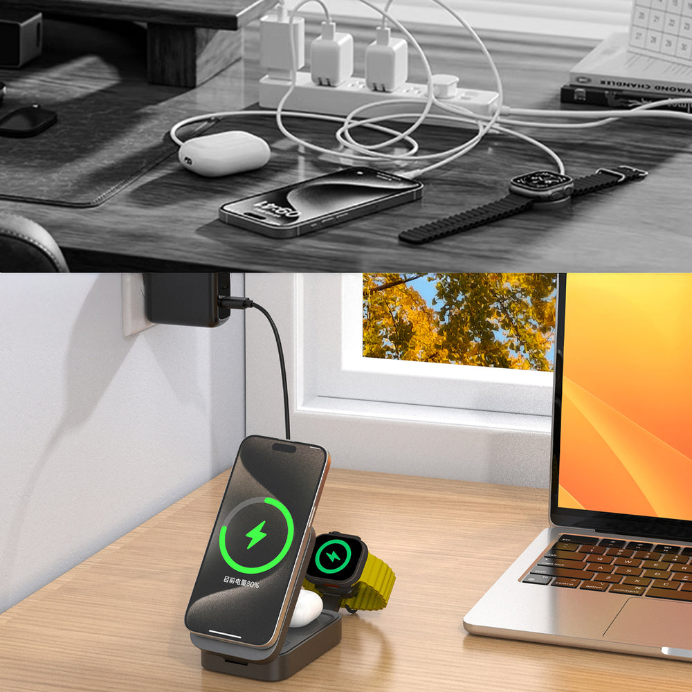 Stacja ładująca 3 w 1 Dudao A11 Max indukcyjna kompatybilna z MagSafe - szara_7