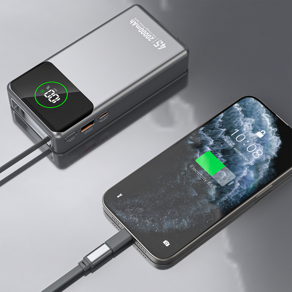 Powerbank Dudao K31 Pro 45W 20000mAh z wbudowanym zwijanym kablem USB-C - szary_9