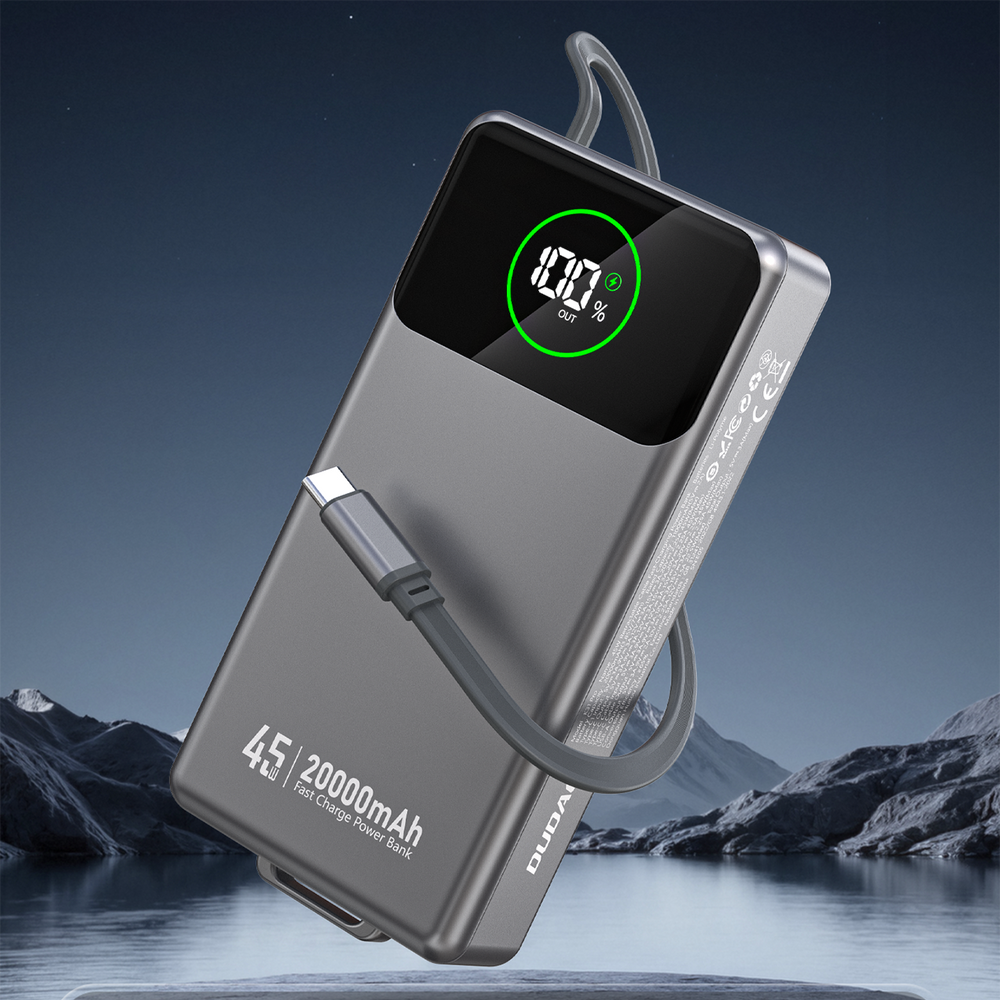 Powerbank Dudao K31 Pro 45W 20000mAh z wbudowanym zwijanym kablem USB-C - szary_2