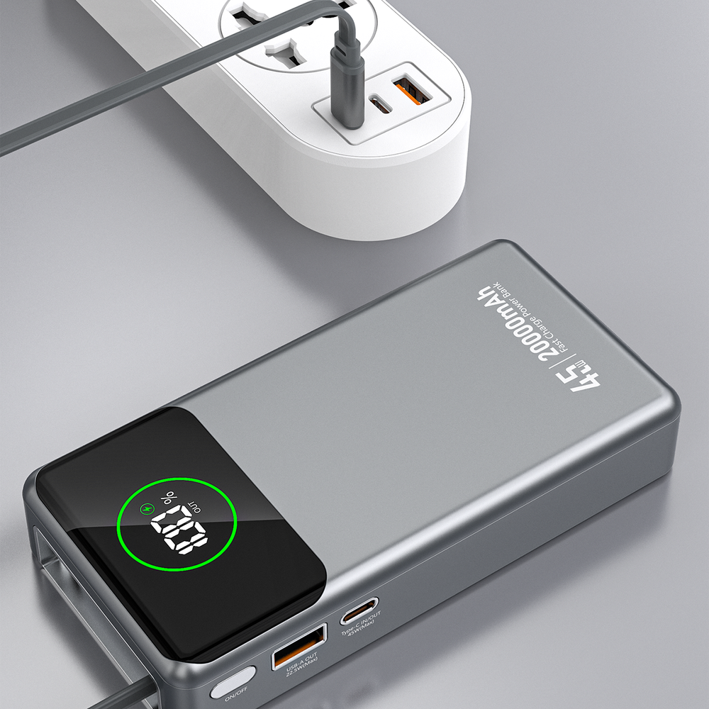 Powerbank Dudao K31 Pro 45W 20000mAh z wbudowanym zwijanym kablem USB-C - szary_8