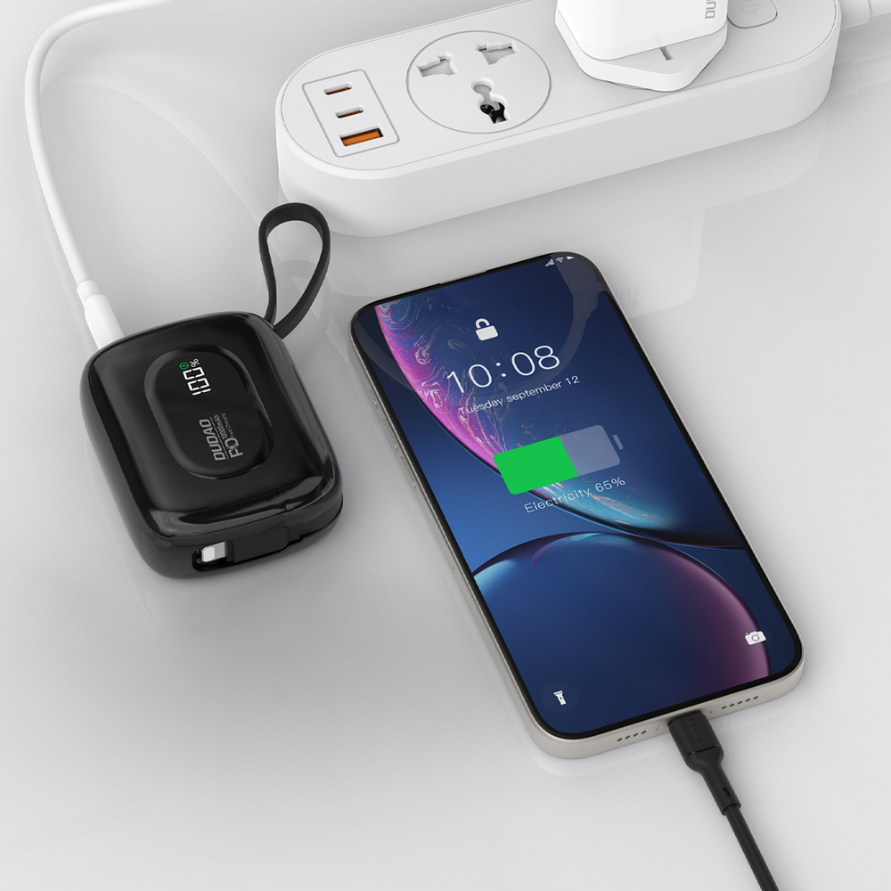Powerbank Dudao K32 10000 mAh z wbudowanym kablem USB-C/Lightning - czarny_5