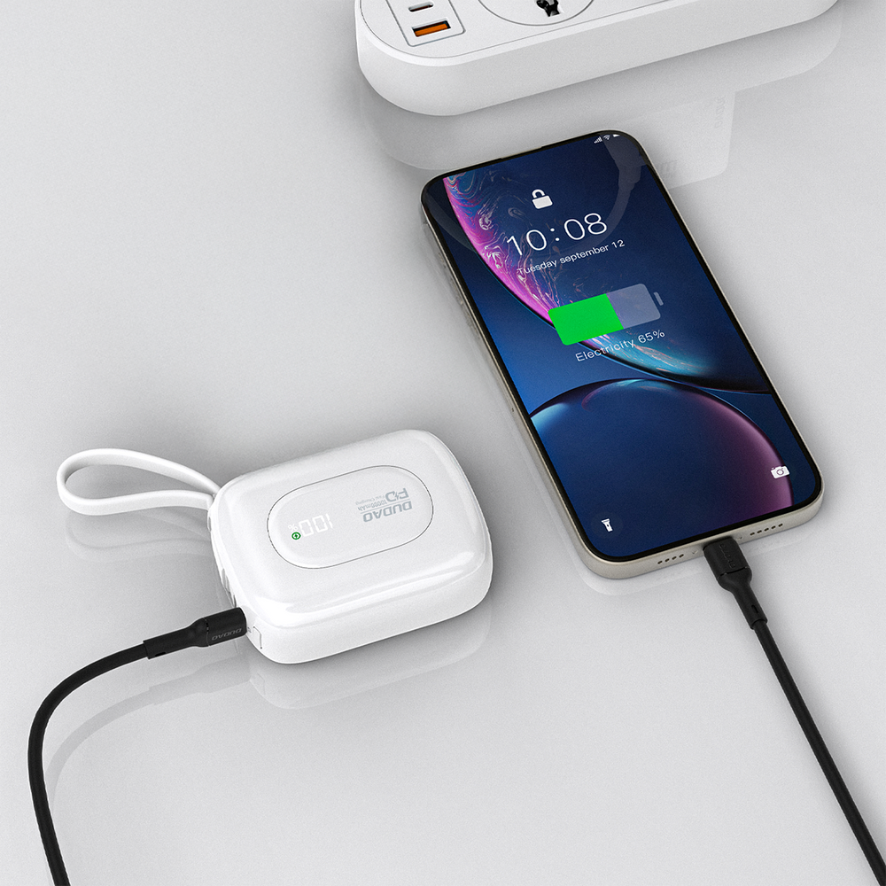 Powerbank Dudao K32 10000 mAh z wbudowanym kablem USB-C/Lightning - biały_3