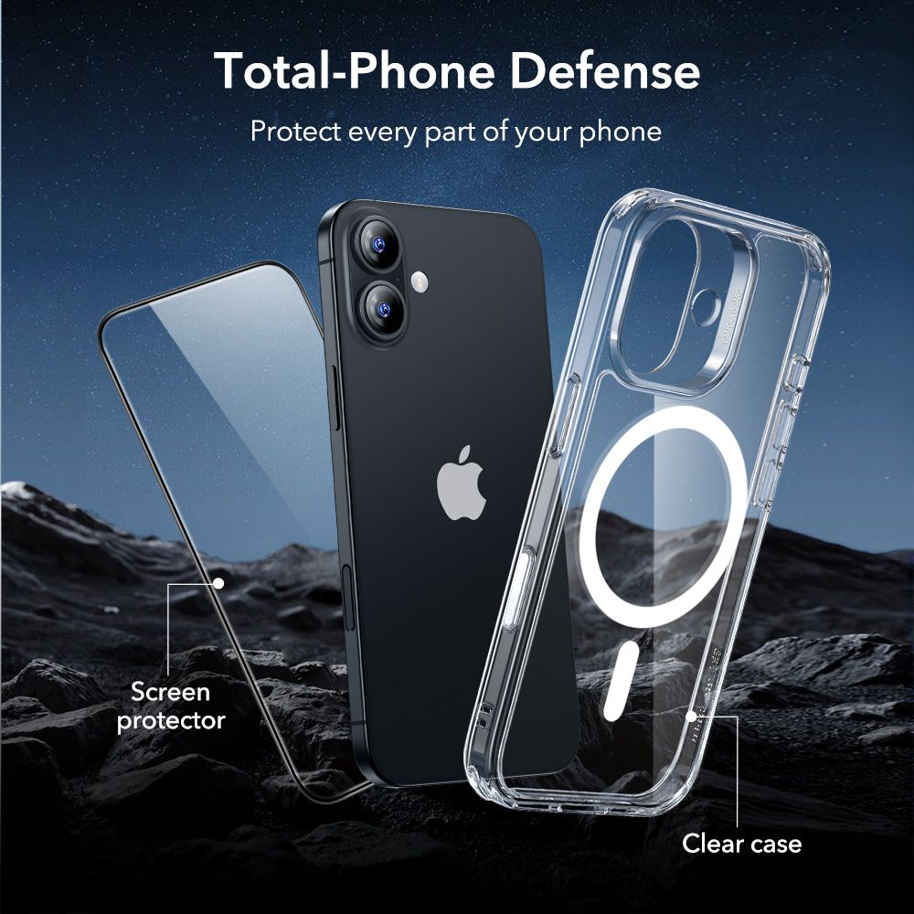 ESR Classic Hybrid MagSafe + Tempered Glass Set for iPhone 17 - Clear_4