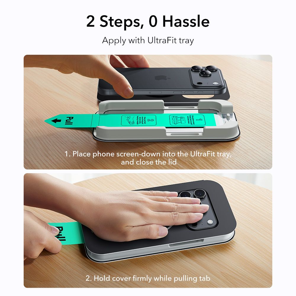 ESR UltraFit Tempered Glass 2-pack for iPhone 17 Pro - transparent_7