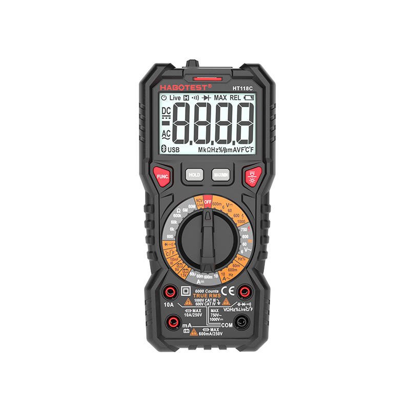 Digital Multimeter with Flashlight Habotest HT118C, True RMS, NCV, battery testing_0