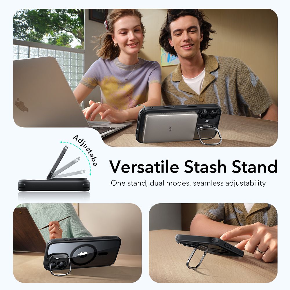 ESR Classic Hybrid Kickstand MagSafe Case for iPhone 17 - Clear Black_6