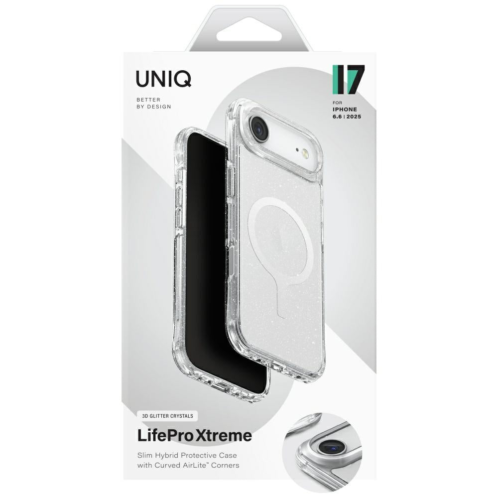 Uniq LifePro Xtreme Magclick Charging Case for iPhone 17 Air - Transparent-Glitter_5