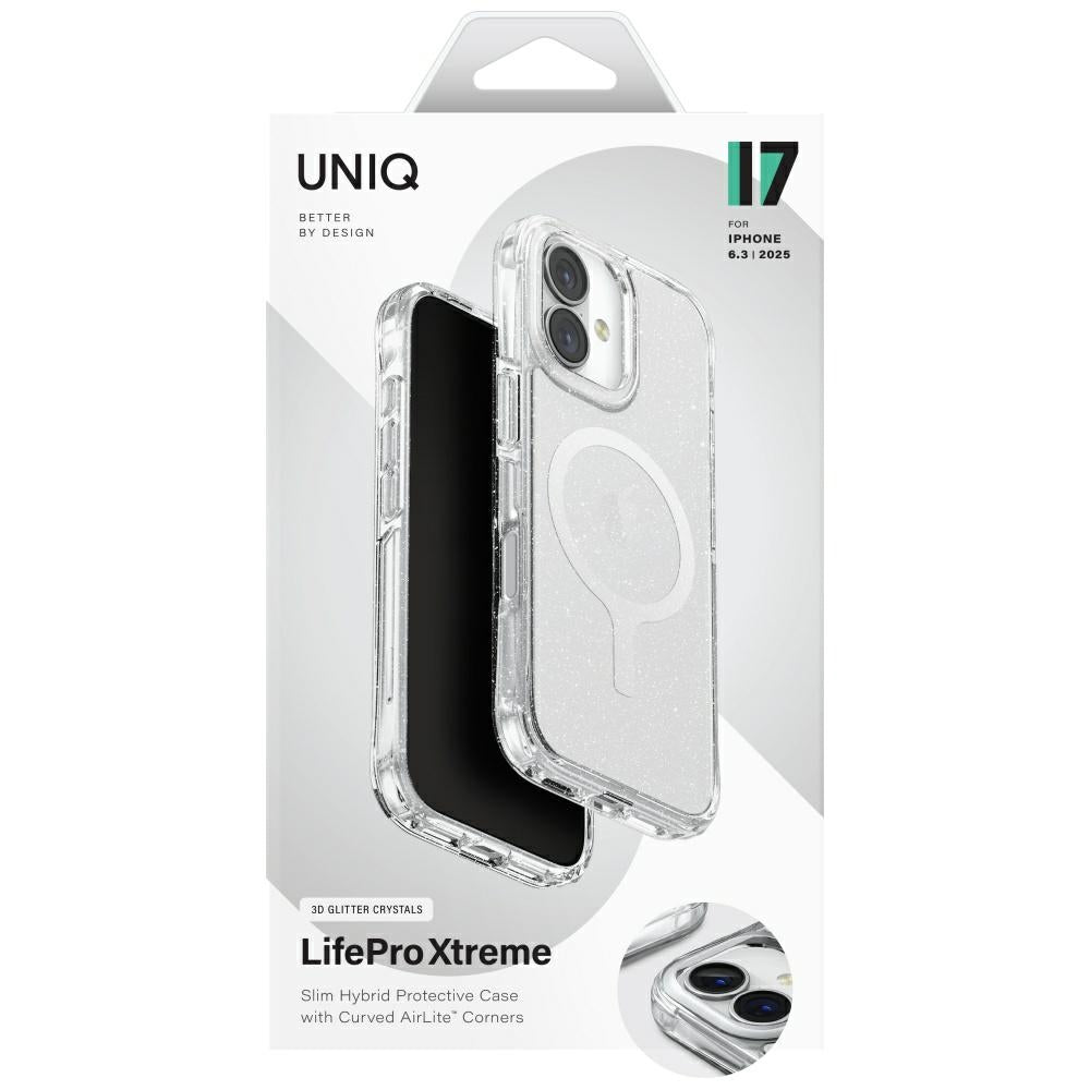 Uniq LifePro Xtreme Magclick Charging Case for iPhone 17 - Transparent-Glitter_5