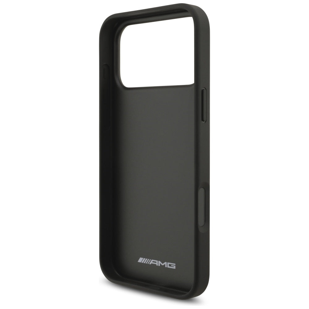 AMG Leather Debossed Lines Logo Case for iPhone 17 Pro Max - Black_6