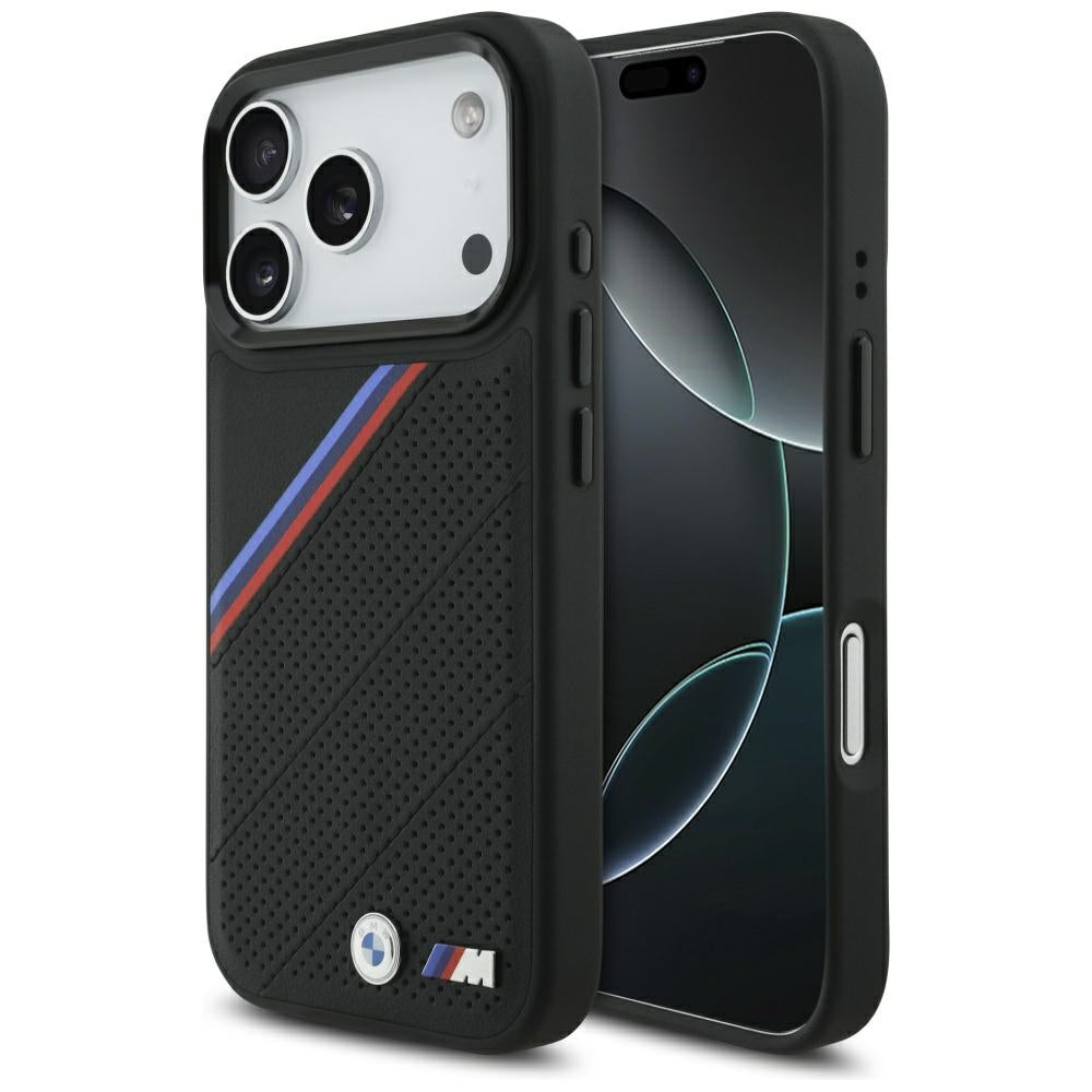 BMW M Tricolor Metal Logo MagSafe Case for iPhone 17 Pro - Black_0