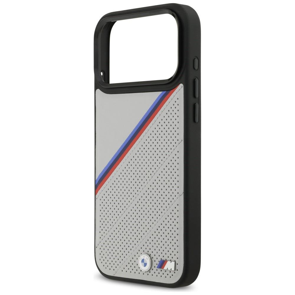 BMW M Tricolor Metal Logo MagSafe Case for iPhone 17 Pro Max - Gray_5