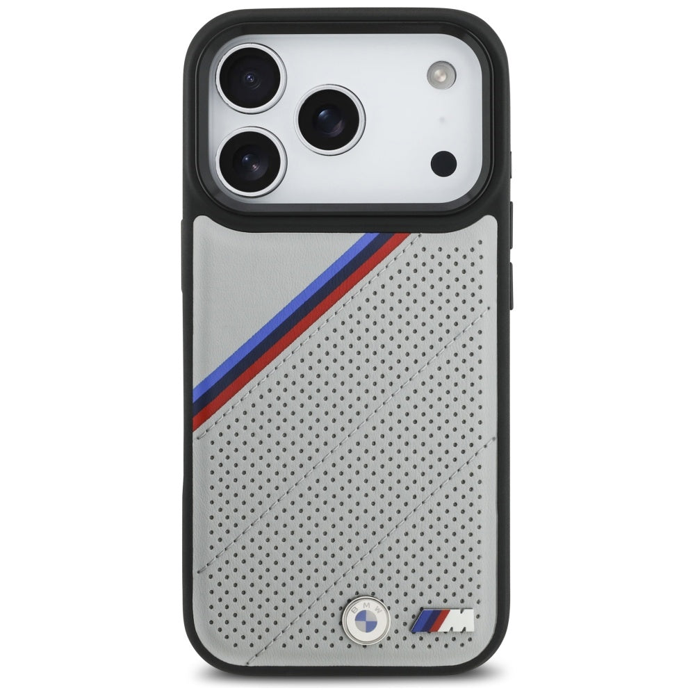 BMW M Tricolor Metal Logo MagSafe Case for iPhone 17 Pro - Gray_2