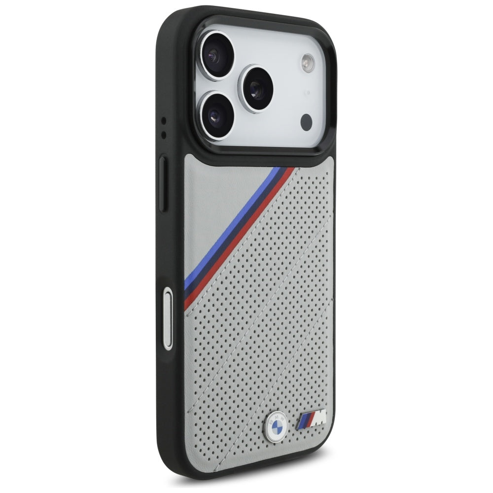 BMW M Tricolor Metal Logo MagSafe Case for iPhone 17 Pro - Gray_3