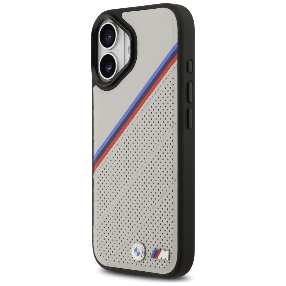 BMW M Tricolor Metal Logo MagSafe Case for iPhone 17 - Gray_1
