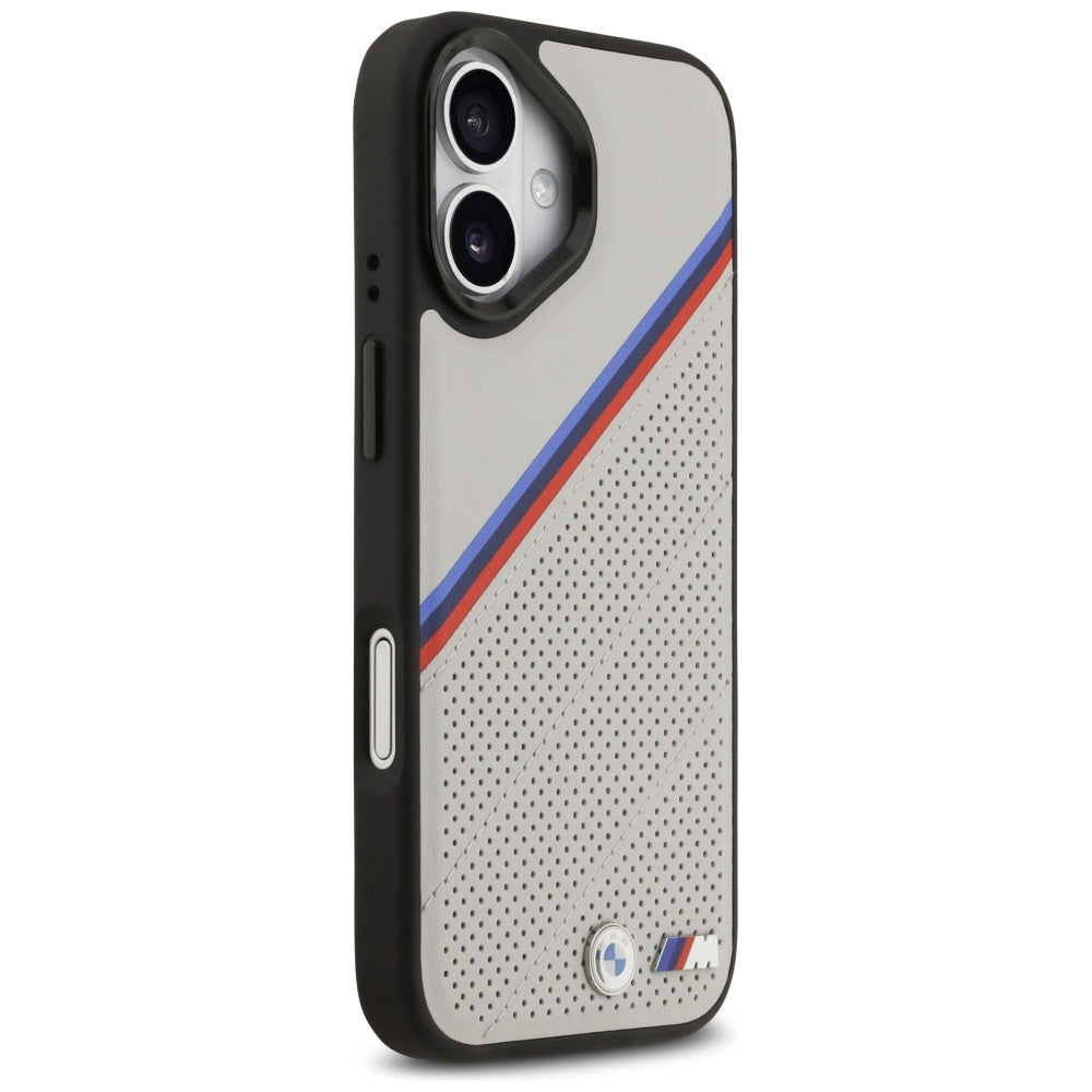 BMW M Tricolor Metal Logo MagSafe Case for iPhone 17 - Gray_3