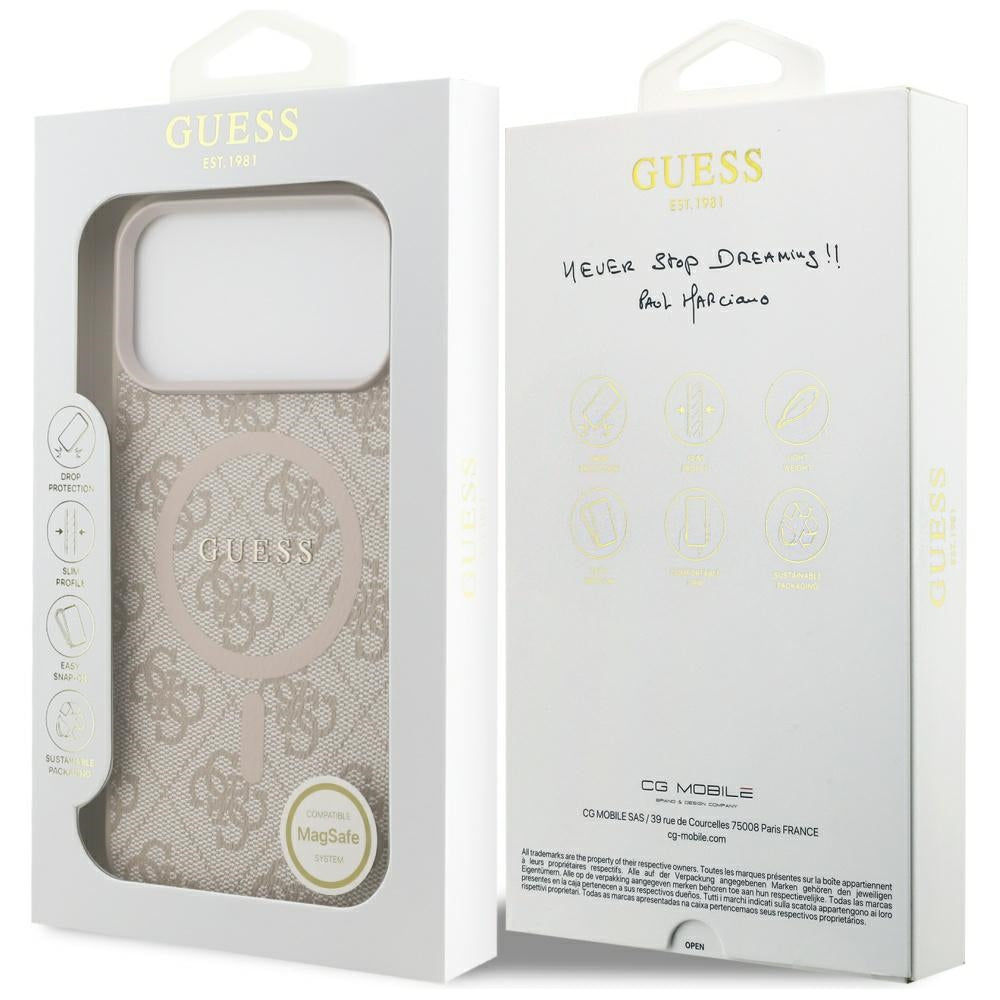 Guess 4G Ring Classic Logo MagSafena iPhone 17 Pro Max Case - Pink_7