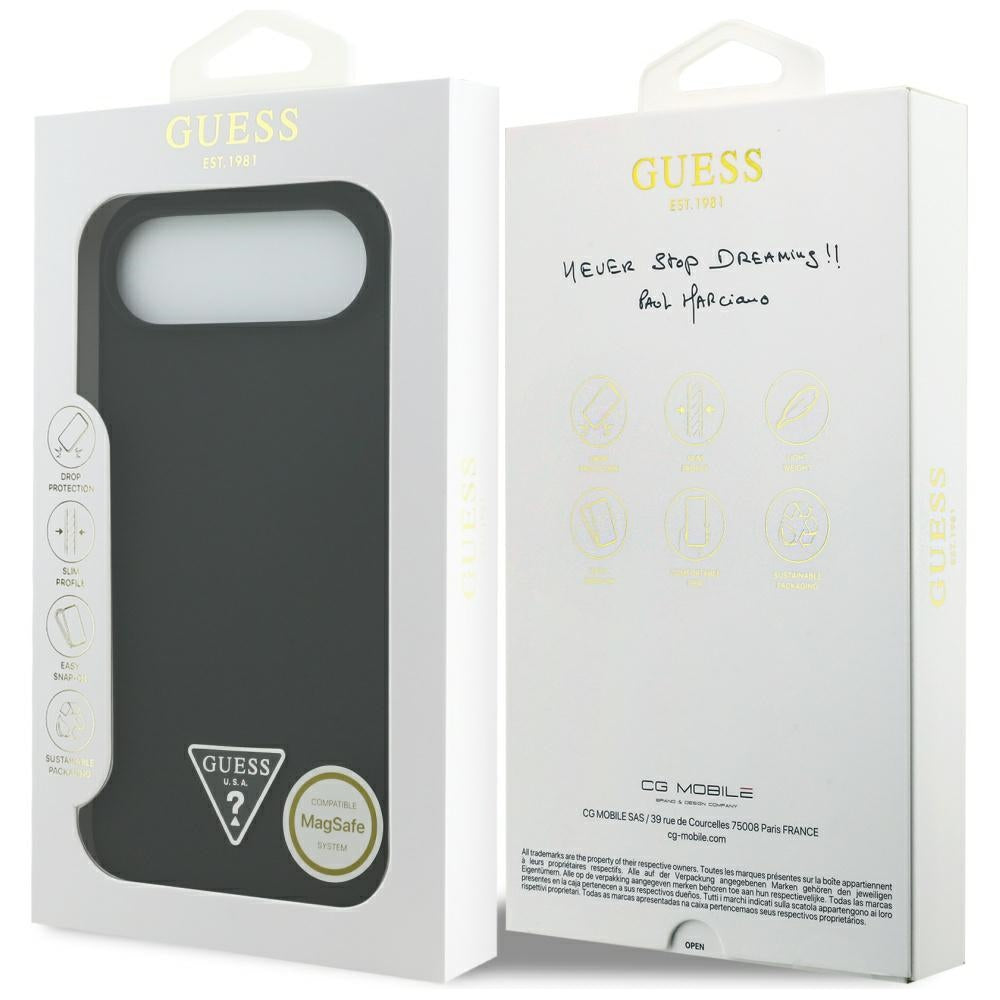 Guess Silicone Triangle Logo MagSafe Case for iPhone 17 Air - Black_7