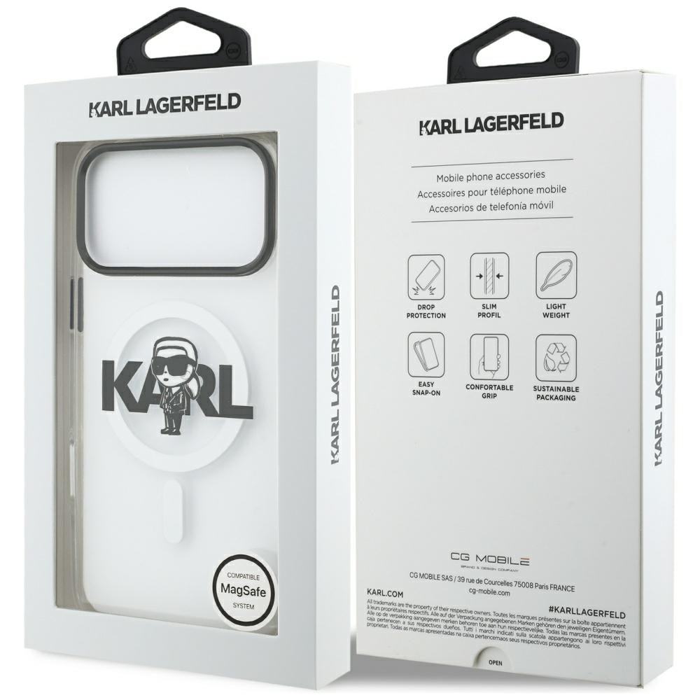 Karl Lagerfeld IML Karl Sketch Logo MagSafe Case for iPhone 17 Pro Max - Transparent_7