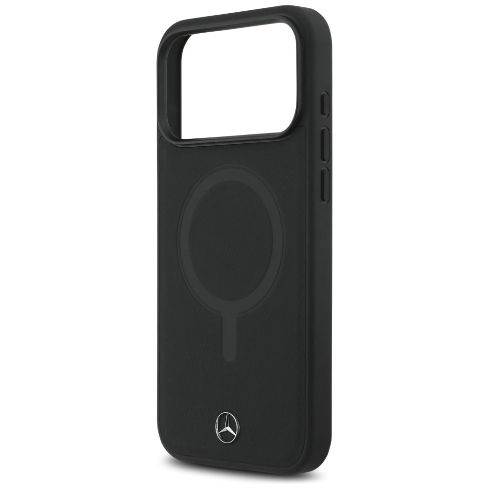 Mercedes Plain Smooth Leather MagSafe Case for iPhone 17 Pro Max - Black_5