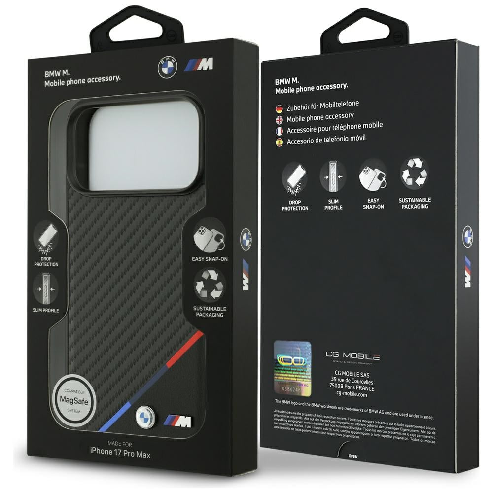BMW M Carbon Tricolor Line MagSafe Case for iPhone 17 Pro Max - Black_7