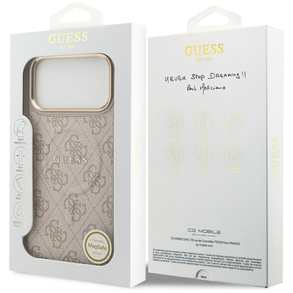 Guess 4G PU Classic Logo MagSafe Case for iPhone 17 Pro Max - Pink_7