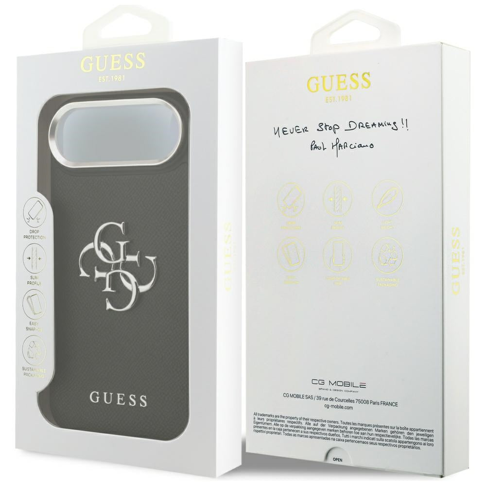 Guess Grained Big 4G Classic Logo case for iPhone 17 Air - black_7