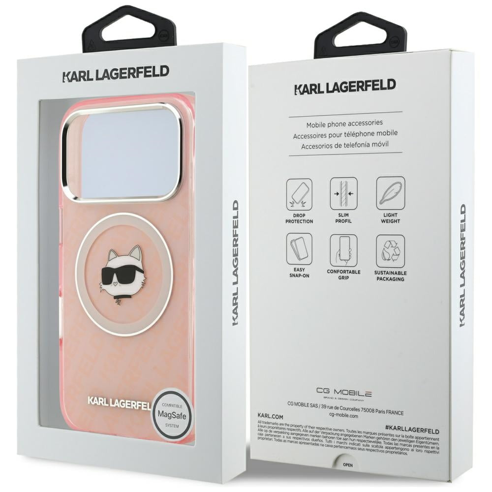 Karl Lagerfeld IML Choupette Head Logo MagSafe Case for iPhone 17 Pro Max - Pink_7