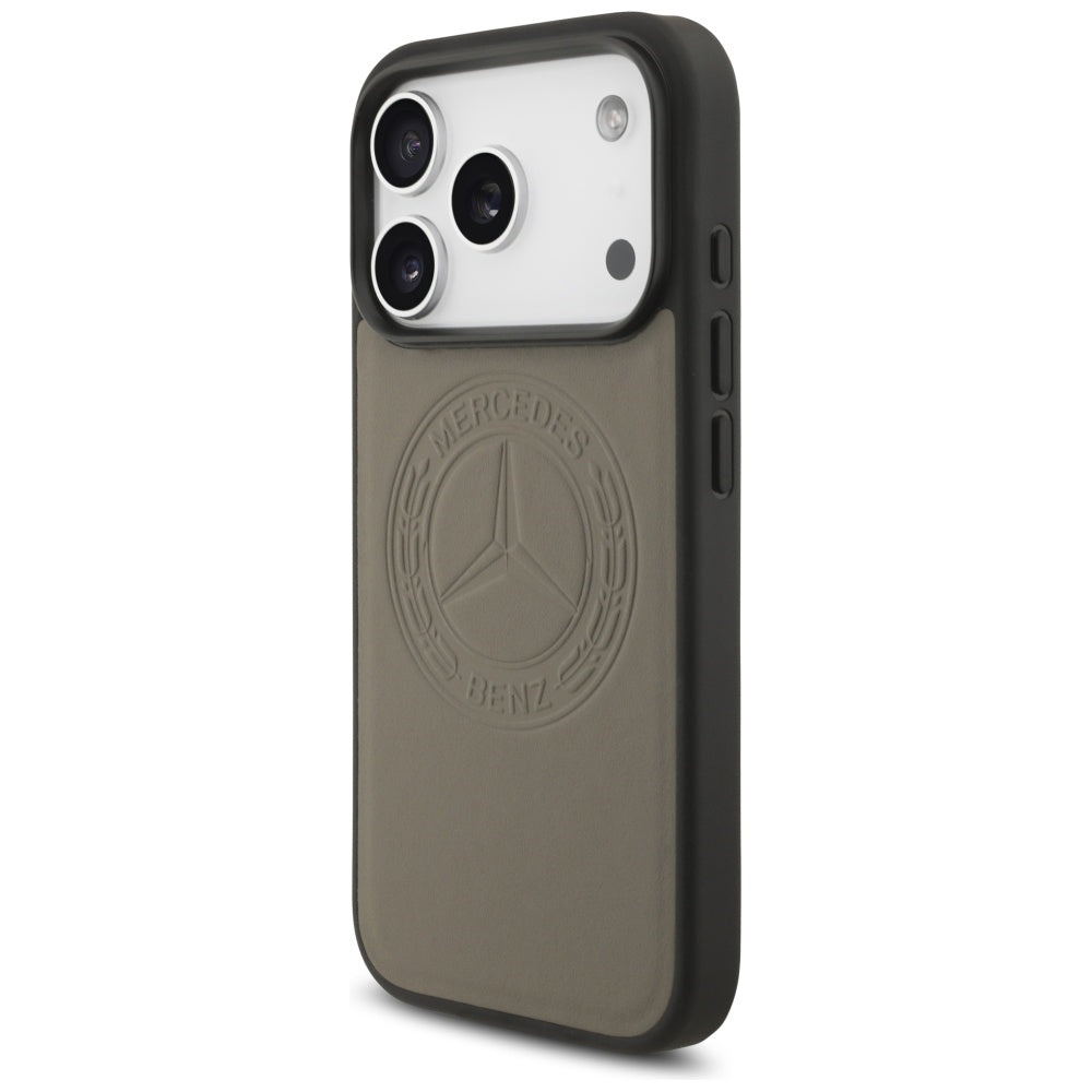 Mercedes Leather Vintage Logo MagSafe Case for iPhone 17 Pro - Beige_1