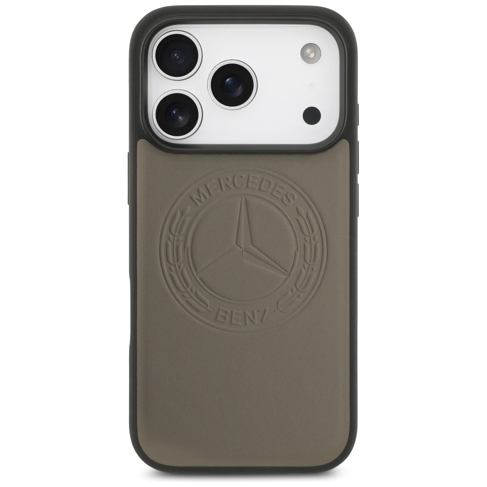 Mercedes Leather Vintage Logo MagSafe Case for iPhone 17 Pro - Beige_2