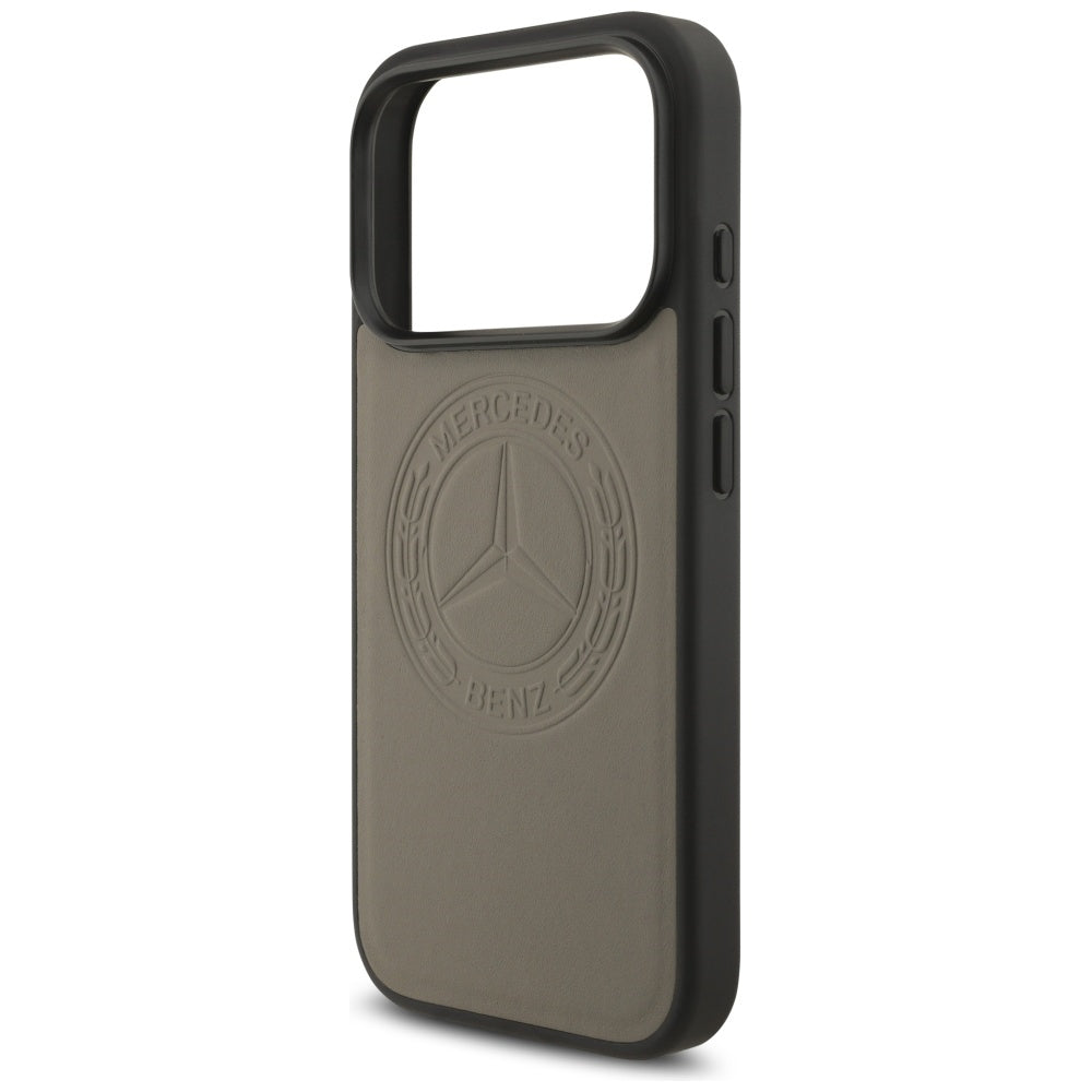 Mercedes Leather Vintage Logo MagSafe Case for iPhone 17 Pro - Beige_5