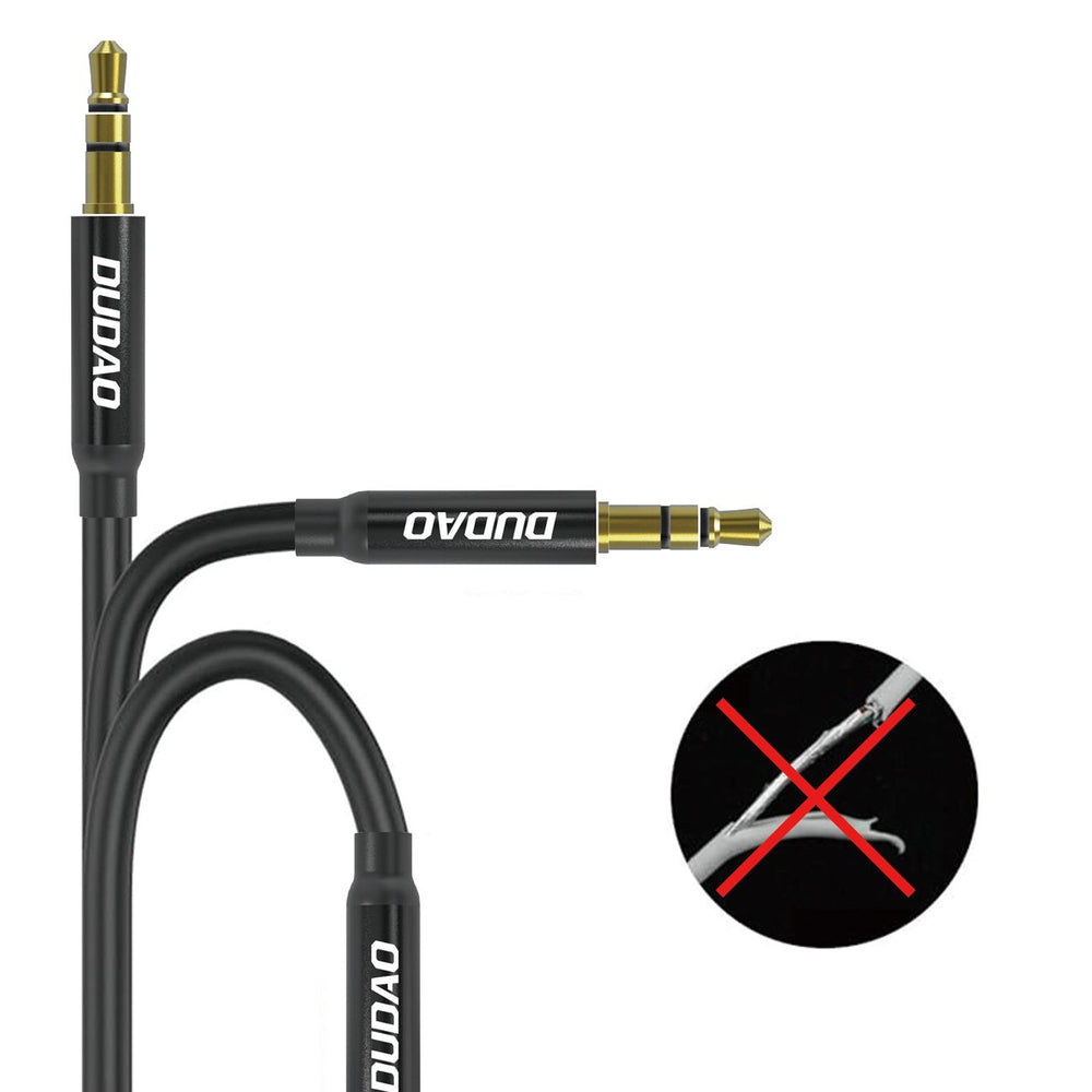 Dudao L12S AUX cable mini jack 3.5mm 1m 3-pole stereo - black_5