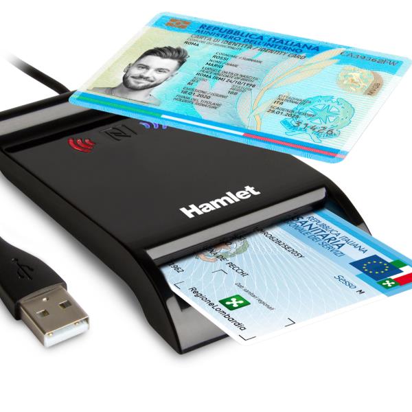 Lettore Combo a Contatto e Contacless NFC per SmartCard e Carta Identit� CIE 3.0 (HUSCR-_0
