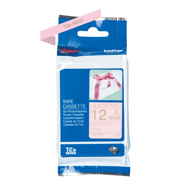 TZERE34 NASTRO IN TESSUTO DA 12 MM ORO SU ROSA (4M)_1