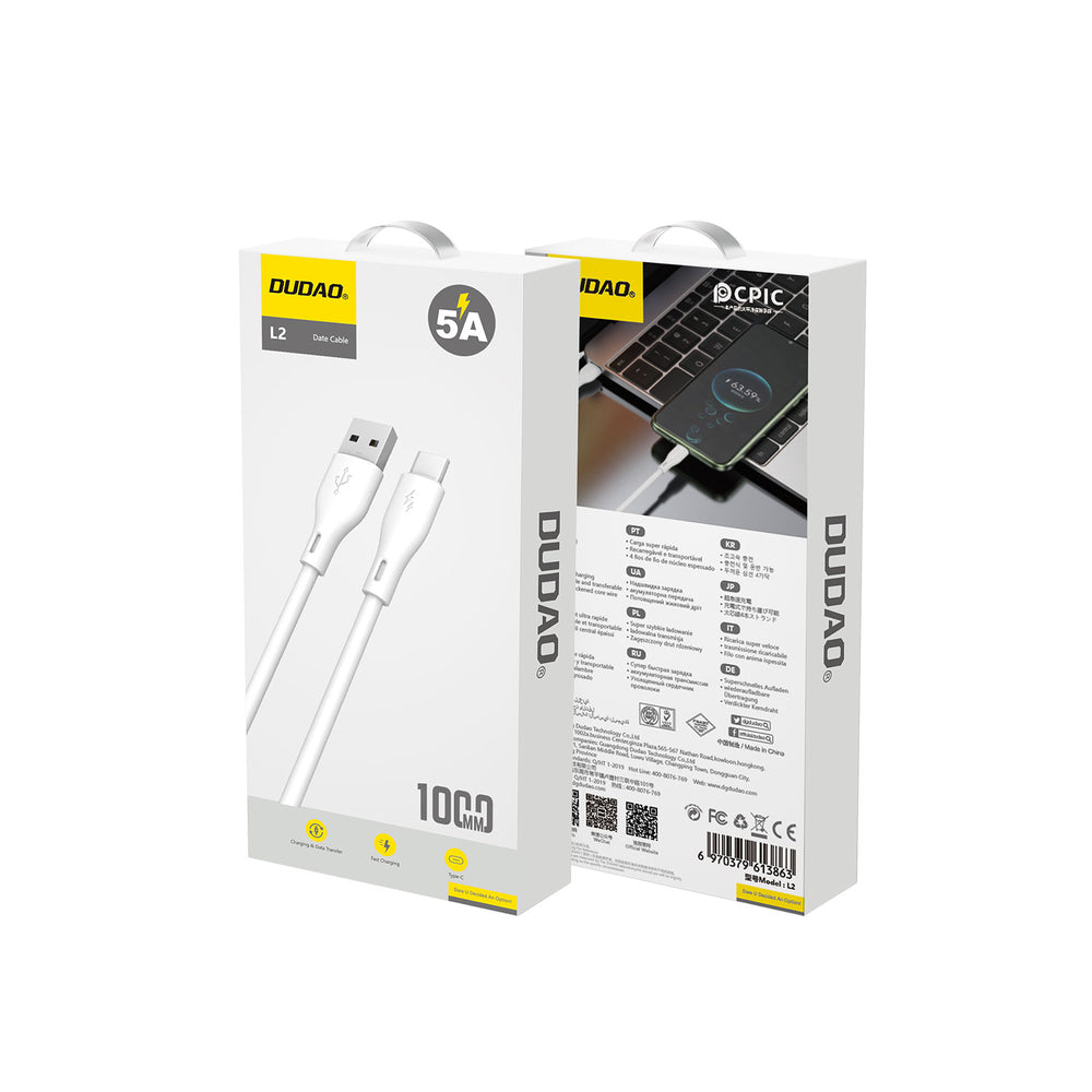 Dudao USB / USB Type C 5A 1m white (L2T 1m white)_4