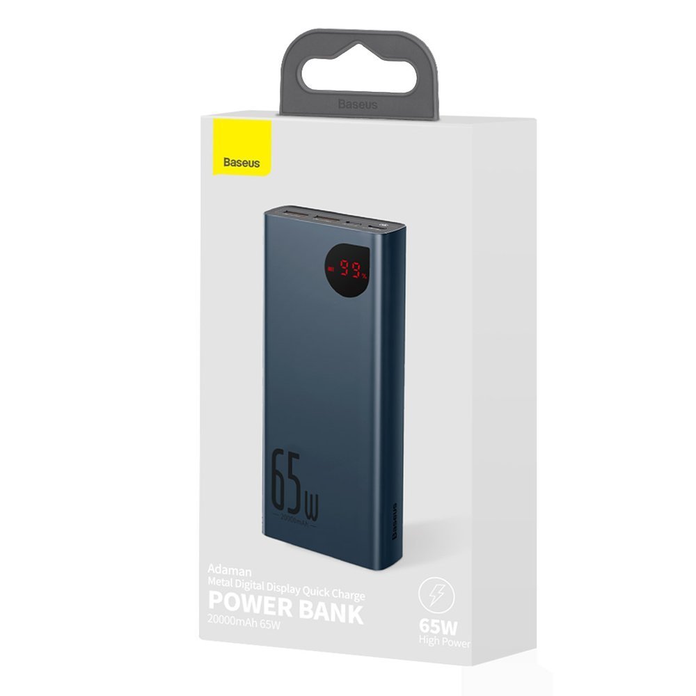 Baseus Adaman power bank 2x USB / 1x USB Type C / 1x micro USB 20000mAh 65W Quick Charge 4.0 Power Delivery blue (PPIMDA-D03)_4