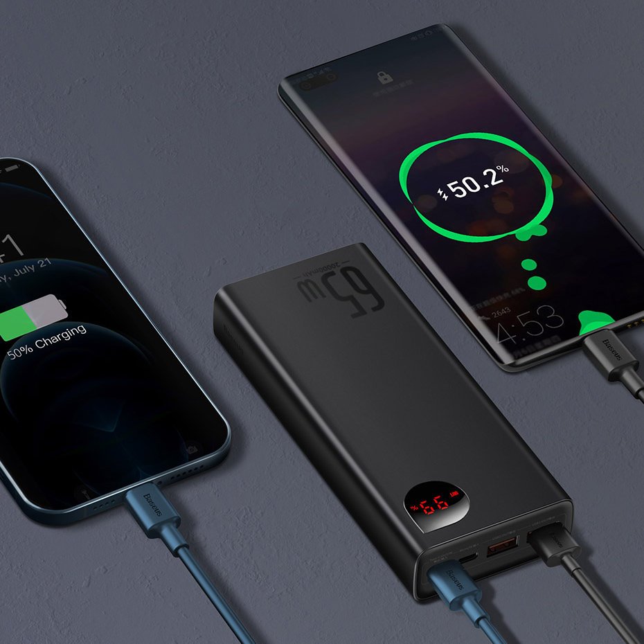 Baseus Adaman power bank 2x USB / 1x USB Type C / 1x micro USB 20000mAh 65W Quick Charge 4.0 Power Delivery blue (PPIMDA-D03)_13