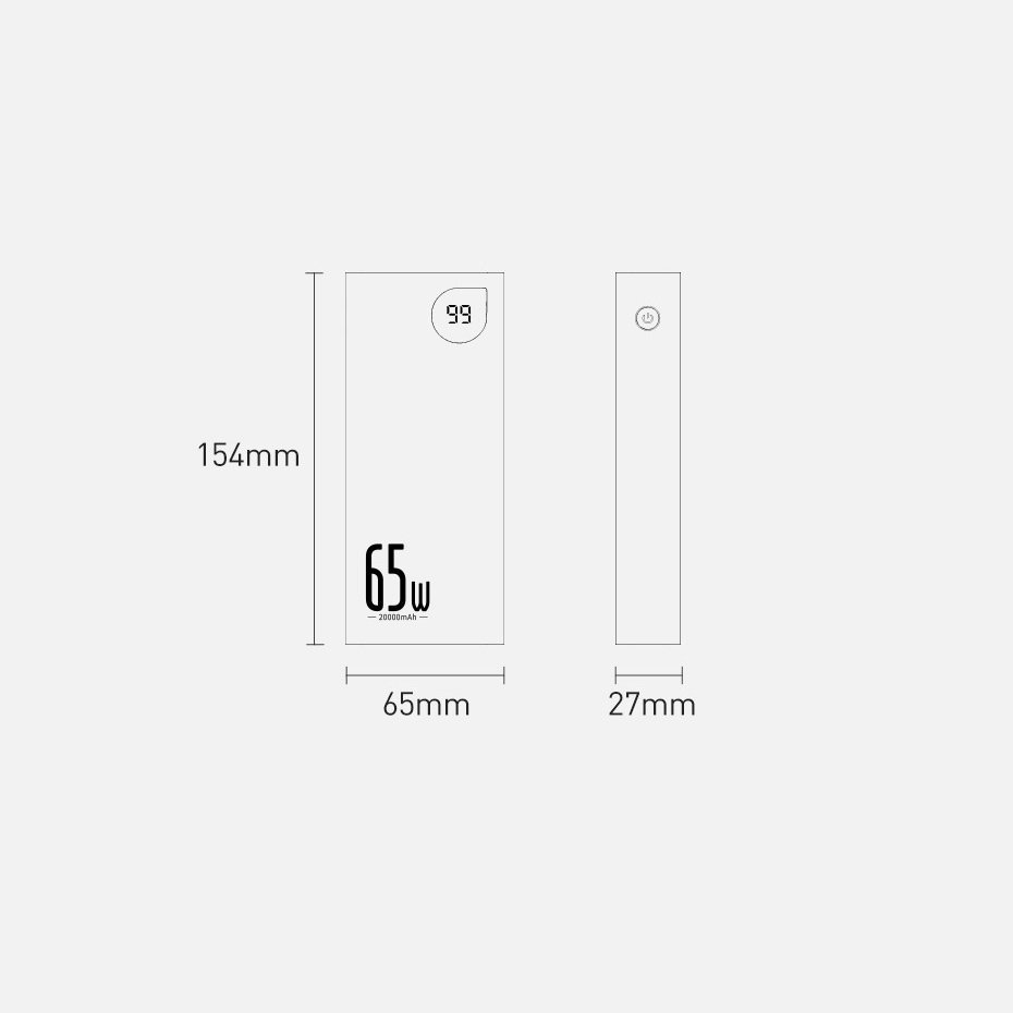Baseus Adaman power bank 2x USB / 1x USB Type C / 1x micro USB 20000mAh 65W Quick Charge 4.0 Power Delivery blue (PPIMDA-D03)_20