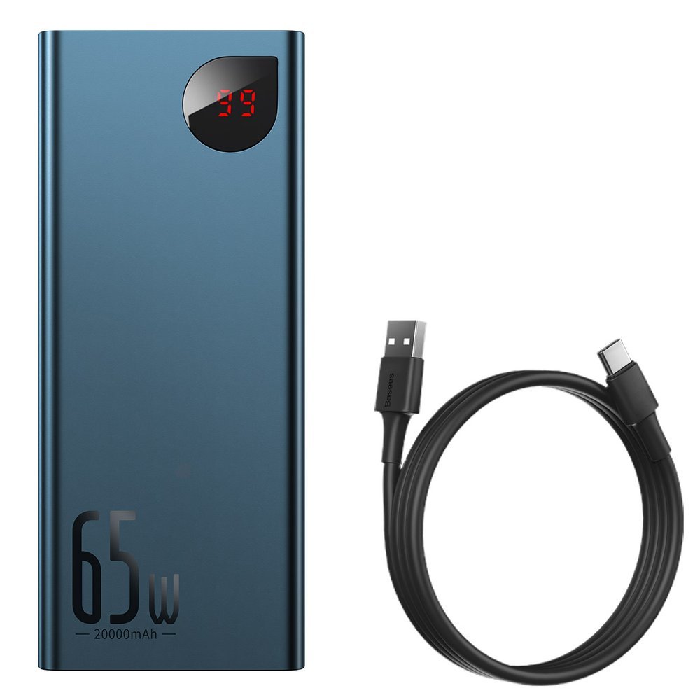 Baseus Adaman power bank 2x USB / 1x USB Type C / 1x micro USB 20000mAh 65W Quick Charge 4.0 Power Delivery blue (PPIMDA-D03)_3