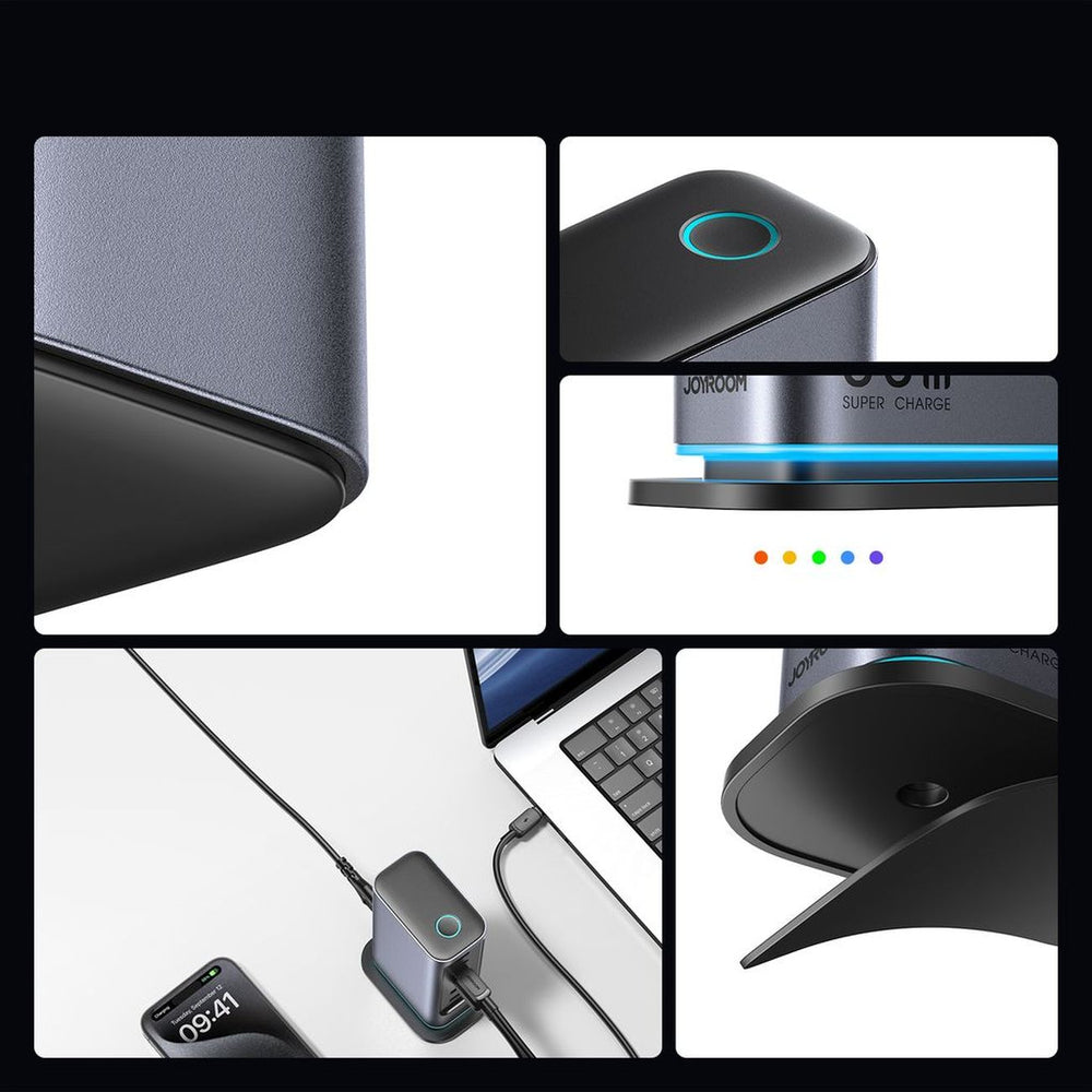 Ładowarka Joyroom JR-TCM02 GaN 65W stacja ładująca 4xUSB-C 2xUSB-A wtyczka UK - szara_7