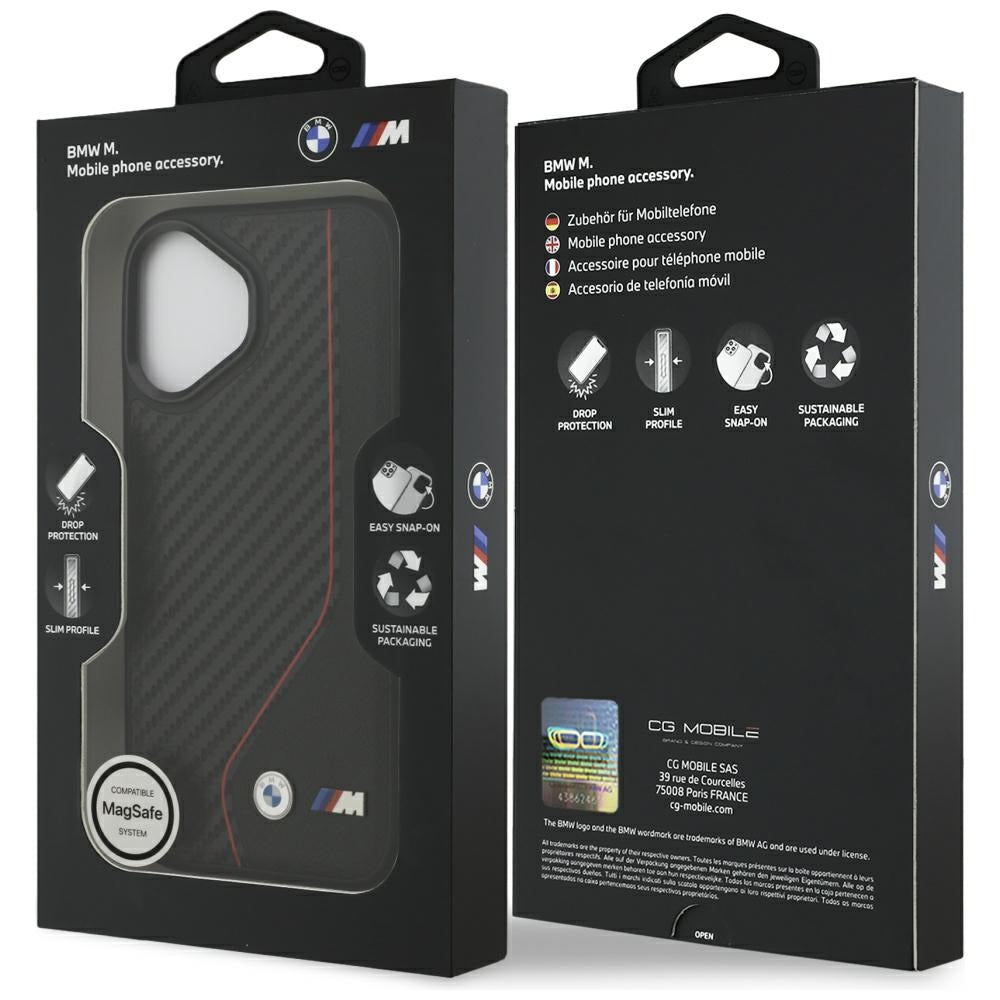 BMW M Carbon Line & Logo MagSafe Case for iPhone 17 - Red_7