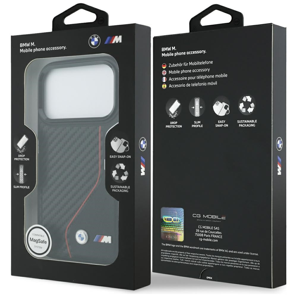 BMW M Carbon Line & Logo MagSafe Case for iPhone 17 Pro - Red_7