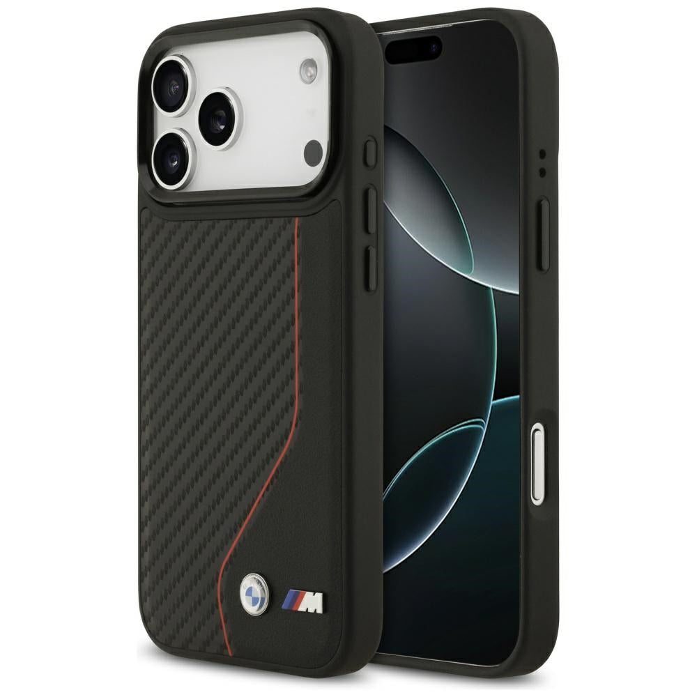 BMW M Carbon Line & Logo MagSafe Case for iPhone 17 Pro Max - Red_0