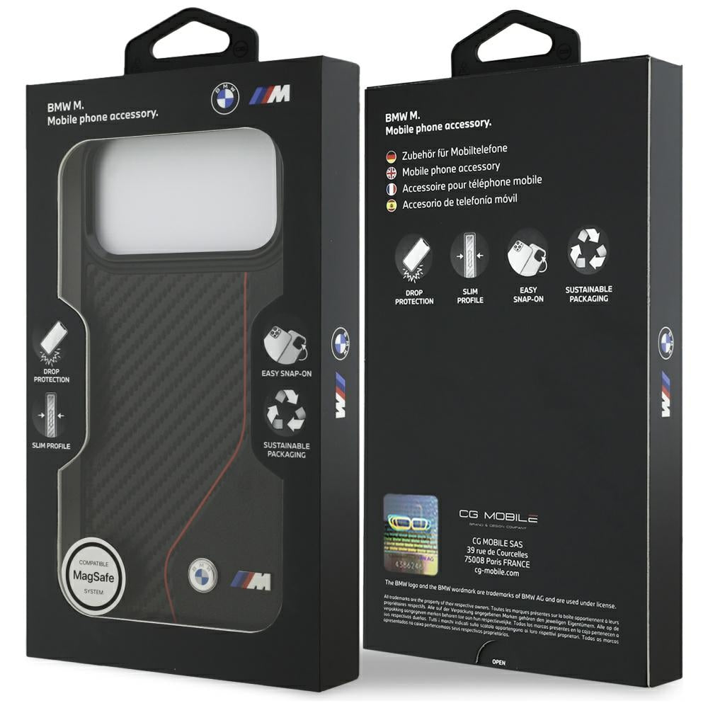 BMW M Carbon Line & Logo MagSafe Case for iPhone 17 Pro Max - Red_7